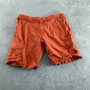 Eddie Bauer Mens Orange Cargo Shorts Size 42 Cotton Lightweight 0864